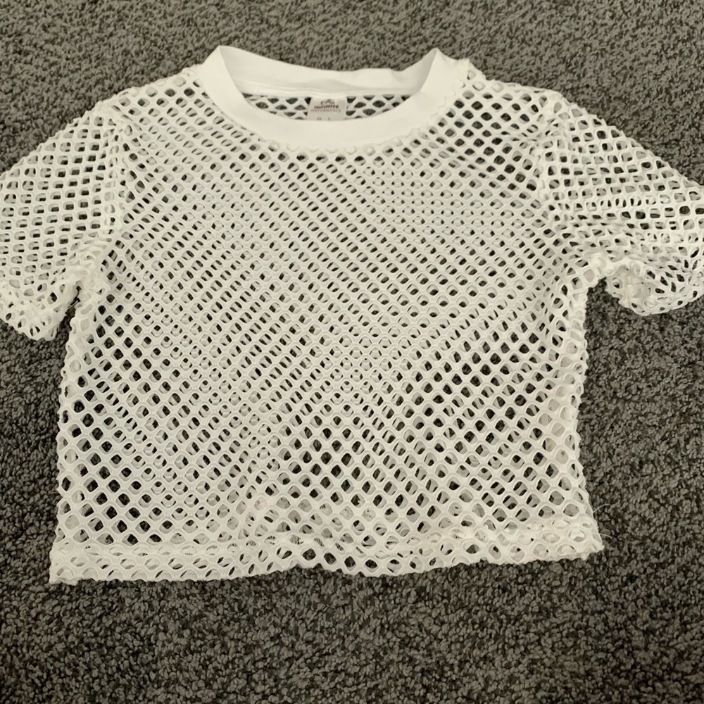 Infinite white crochet shirt S